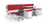 Knight Cubit Highrise Desk Shared Leg White Frame Knight Cubit Highrise Desk Shared Leg White Frame